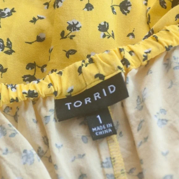 Torrid 1 Yellow Micro Floral Summer Dress - Picture 2 of 10
